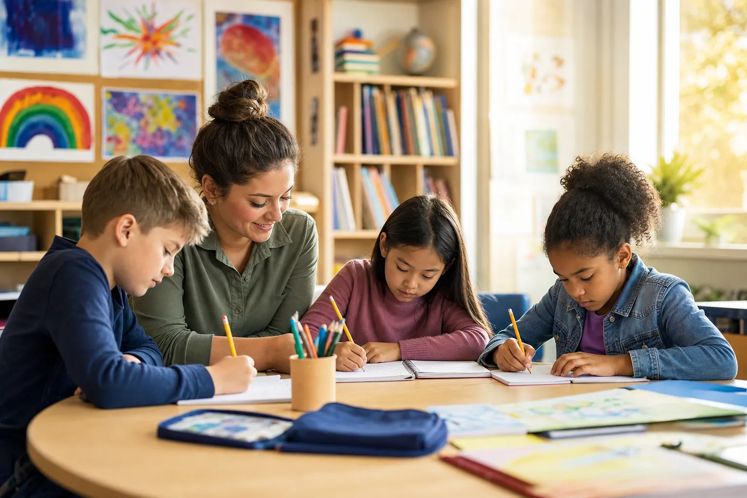 School-age children enjoying after-school enrichment programs